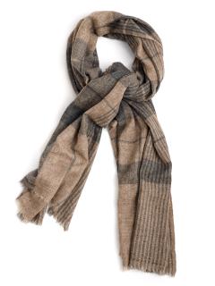 Davy Grey and Copper Scarf with Contrast Lining Pattern