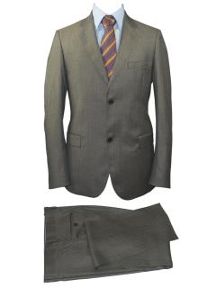 Warm grey slim fit fine textured soft wool